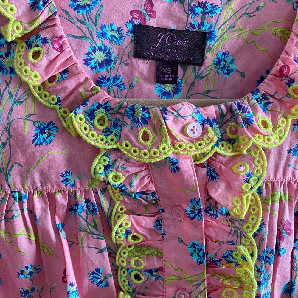 J. Crew Cotton poplin ruffle blouse in Liberty® Wheat Bouquet floral print - Picture 3 of 7